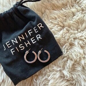 JENNIFER FISHER silver huggie hoops